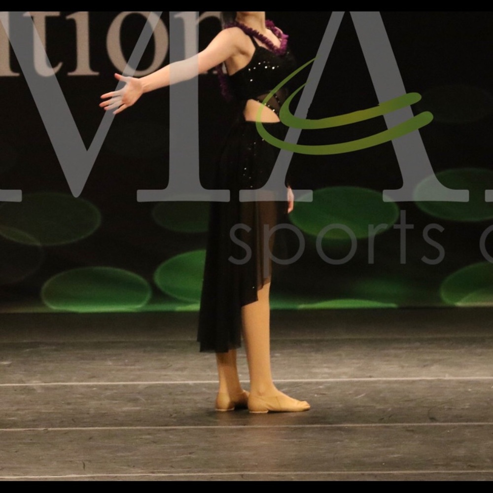 Black and purple custom dance costume
